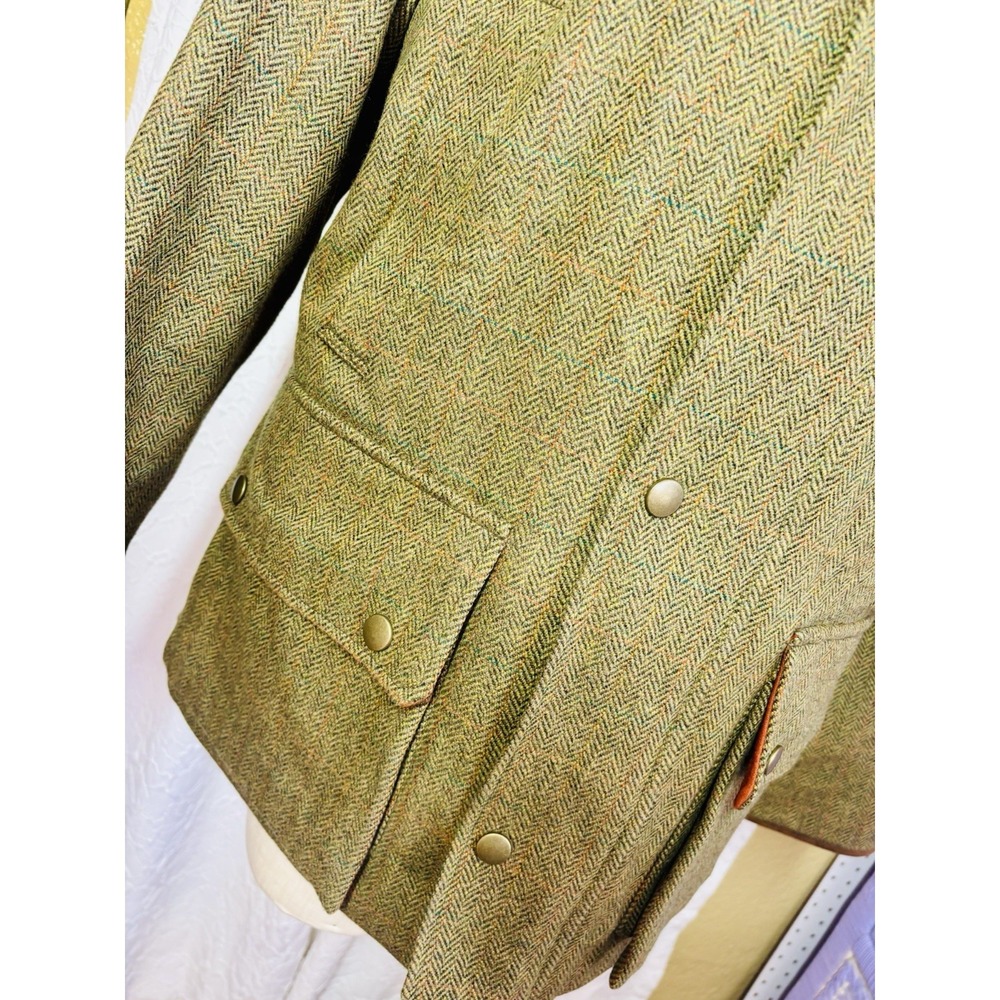 Paul Stuart Wool Tweed‎ Hunting Coat S 36/38 Chore Quilt Lined Made in England - Picture 6 of 16